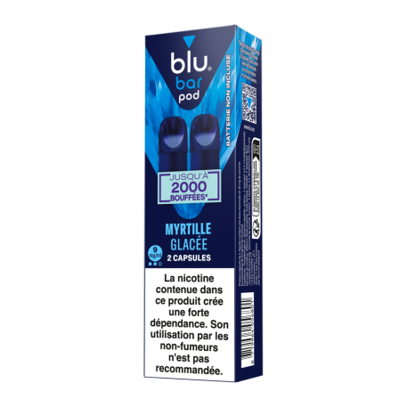 Capsules Myrtille Glacee Blu Bar  8, Recharge Blu Bar Pas Cher